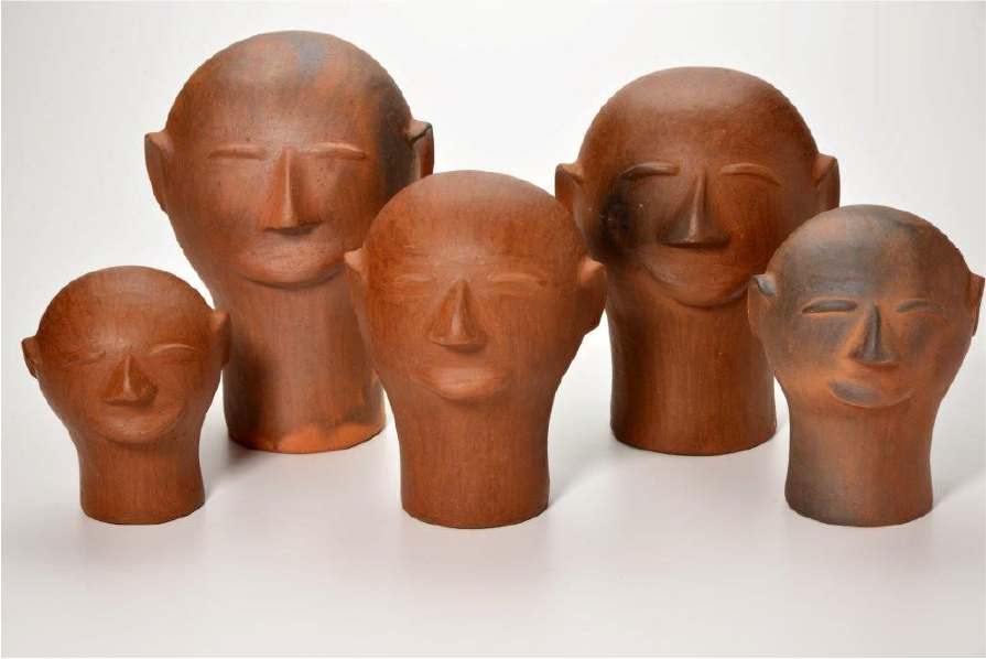 Terracotta Clay Heads Sculpture