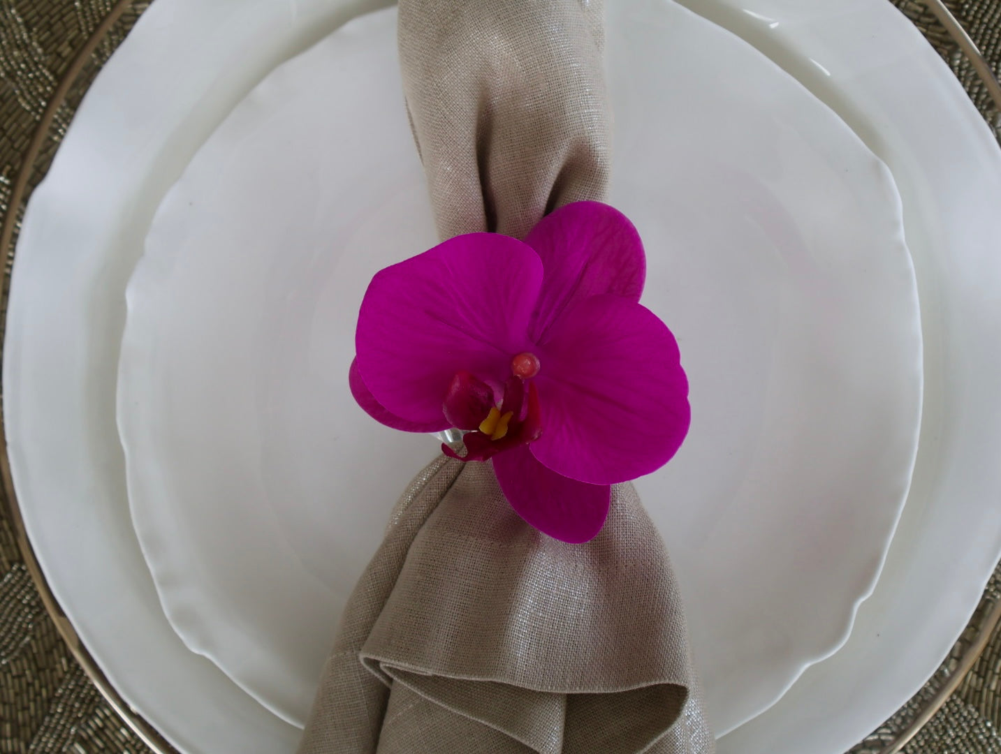 Orchid Crystal Napking Ring / Set of 4