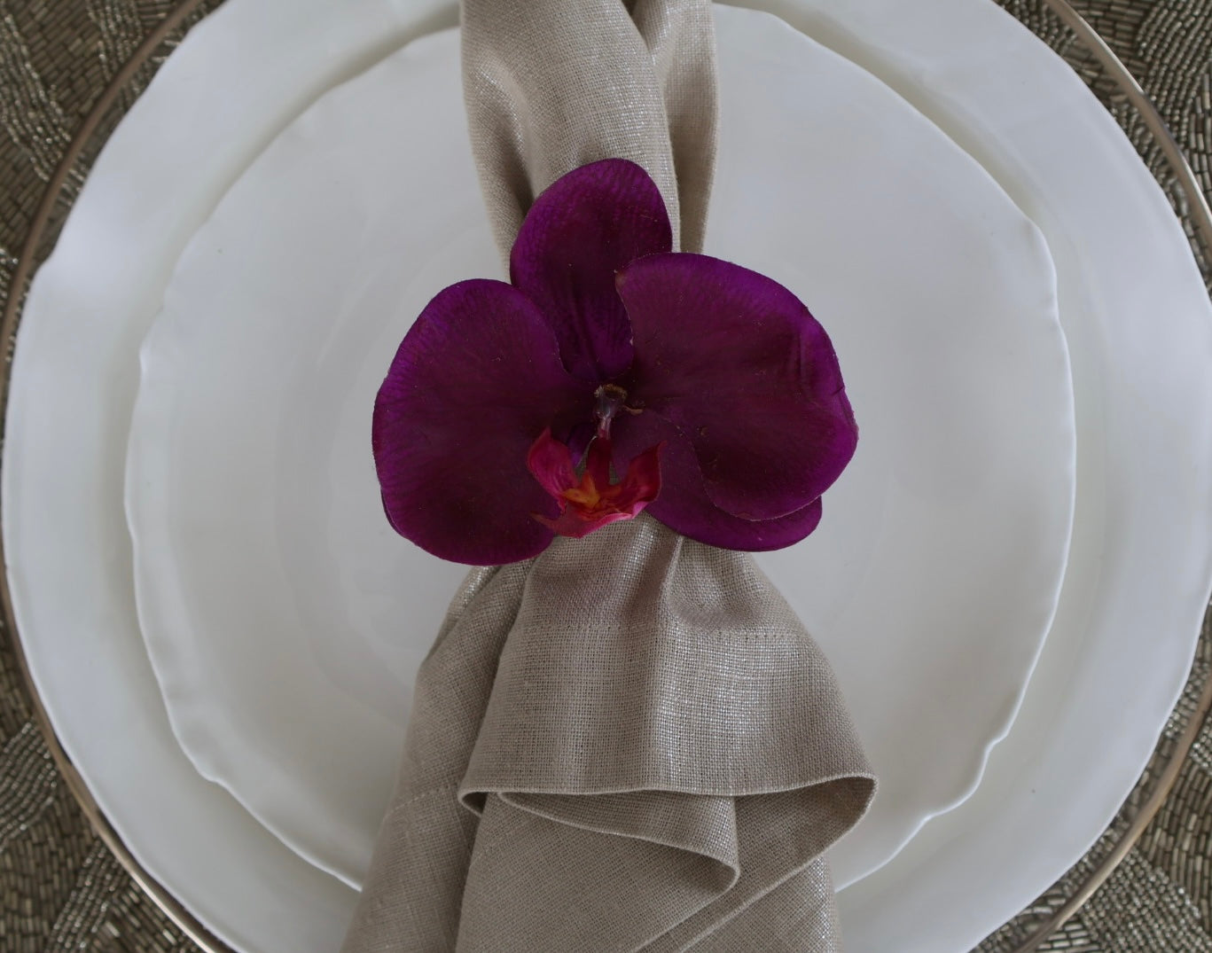 Orchid Crystal Napking Ring / Set of 4