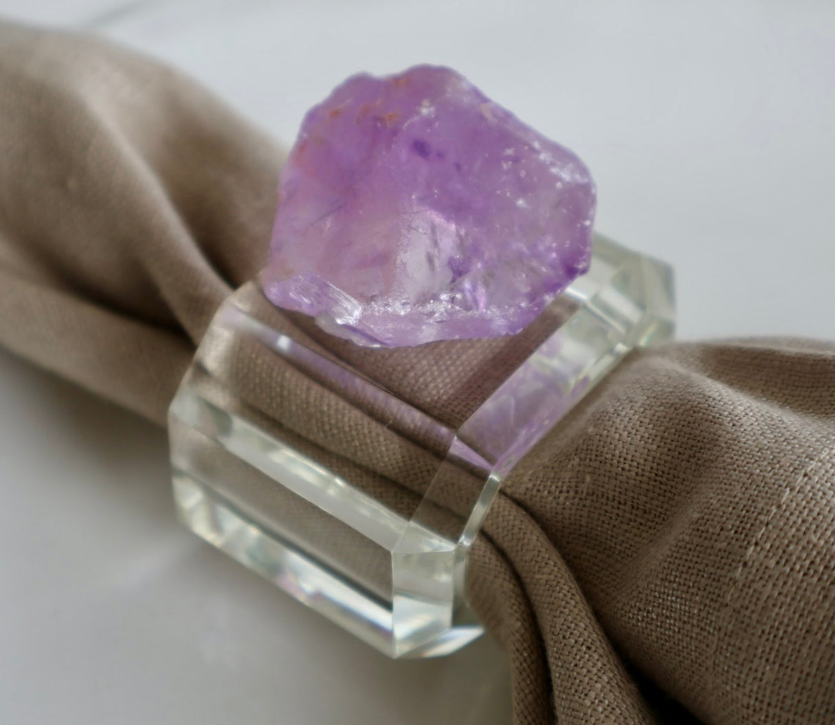Amethyst Quartz Crystal Napkin Ring / Set of 4