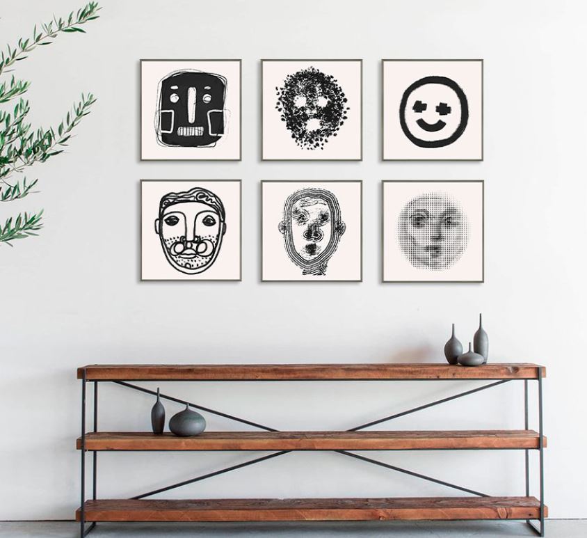 Artsy Line Faces Collection