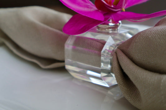 Fucsia Silk Orchid / Crystal Napkin Ring