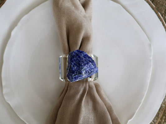 Sodalite Crystal Napkin Ring / Set of 4