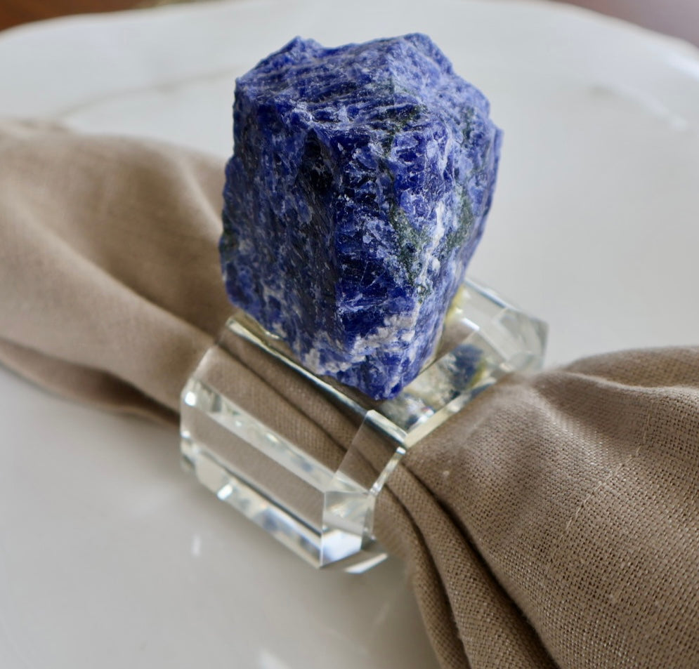 Sodalite Crystal Napkin Ring / Set of 4