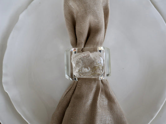 Clear Quartz Crystal Napkin Ring / Set of 4
