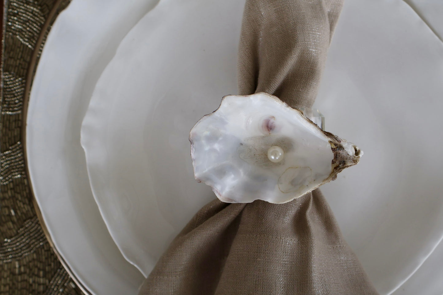 Oyster Crystal Napkin Ring / Set of 4