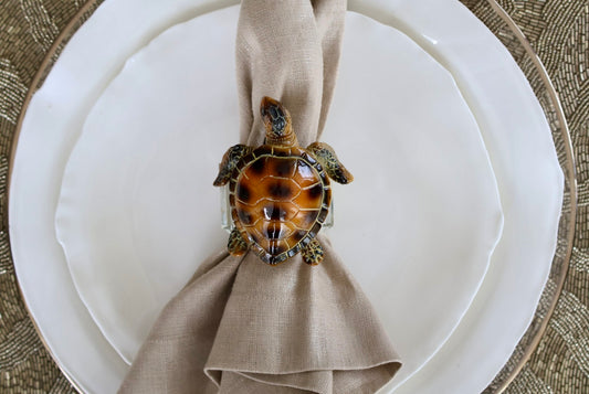 Turtle Crystal Napkin Ring / Set of 4